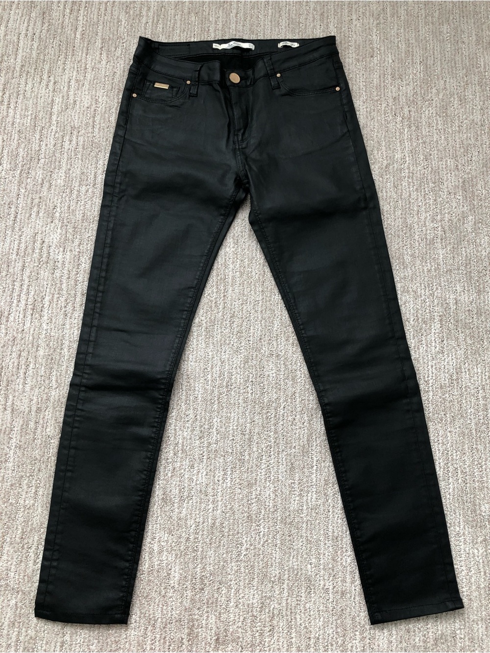 Zara Woman Coated Black Skinny Jeans EU 36/US 4